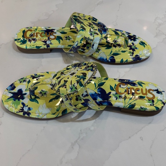 Circus by Sam Edelman Yellow and Blue Floral Sandals Size 8 - Picture 10 of 11